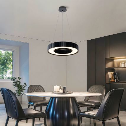 Brilagi - LED затемнювана люстра на тросі LUMIX LED/48W/230V 3000-6000K чорна, діаметр 50 см + дистанційне керування
