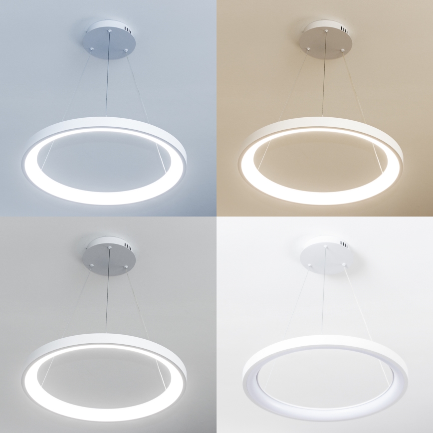 Brilagi - затемнювана LED-люстра на тросі FALCON SLIM LED/42 Вт/230 В/3000-6500 К, діаметр 50 см, біла + пульт дистанційного керування