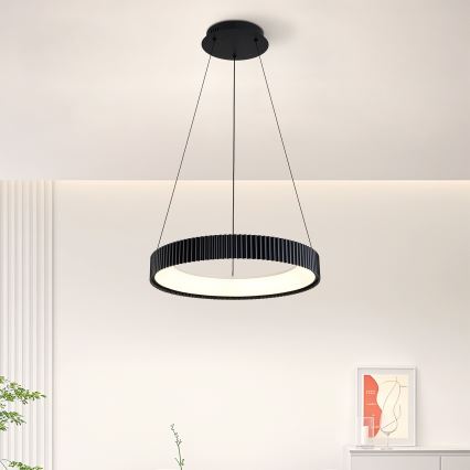 Brilagi - LED-люстра на тросі з регульованою яскравістю FALCON MODERN LED/30 Вт/230 В 3000–6500 К діам. 40 см чорна + пульт дистанційного керування
