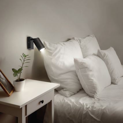 Brilagi - LED RGBW з регулюванням яскравості настінний точковий світильник SELE 1xGU10/6,5W/230V 2700-6500K чорний