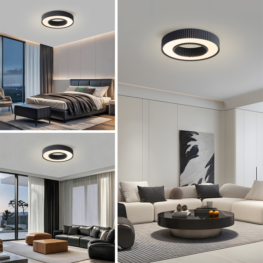 Brilagi - стельовий LED‑світильник з регулюванням яскравості LUMIX LED/48W/230V 3000-6000K, чорний, діаметр 50 cm + пульт дистанційного керування