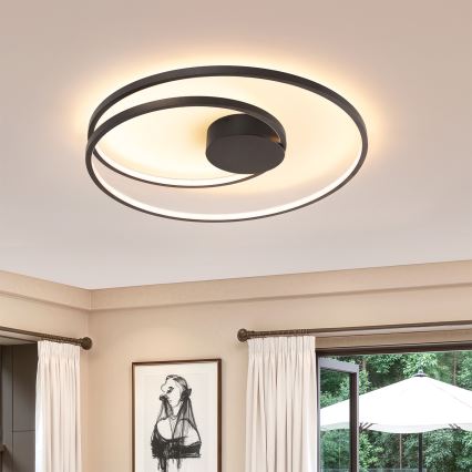 Brilagi - LED стельний світильник з регулюванням яскравості TWISTER LED/75W/230V 3000-6000K діаметр 70 см чорний + пульт дистанційного керування