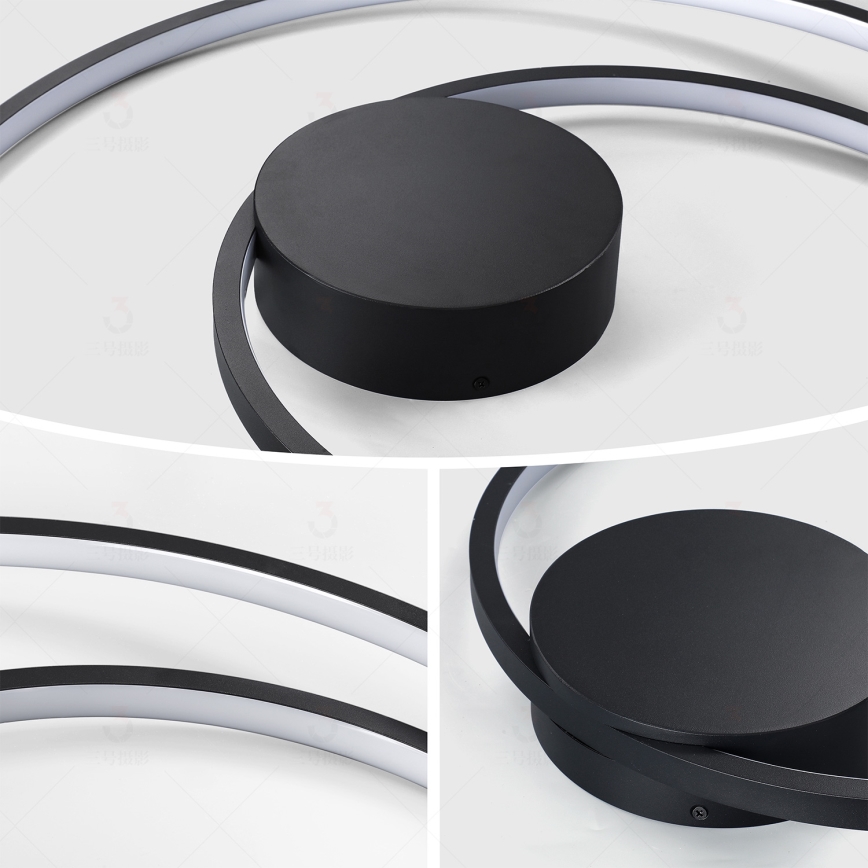 Brilagi - LED стельний світильник з регулюванням яскравості TWISTER LED/75W/230V 3000-6000K діаметр 70 см чорний + пульт дистанційного керування