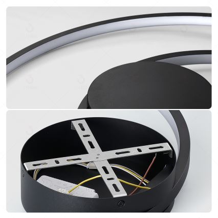 Brilagi - LED стельний світильник з регулюванням яскравості TWISTER LED/75W/230V 3000-6000K діаметр 70 см чорний + пульт дистанційного керування