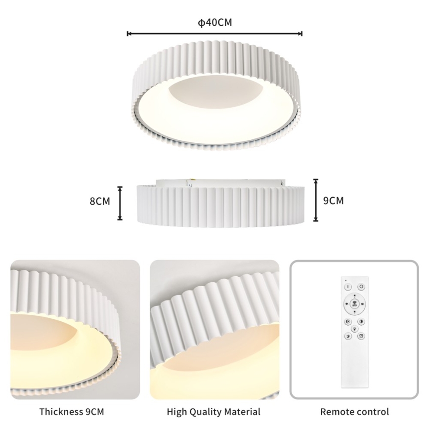 BRILAGI - LED димований стельний світильник FALCON MODERN LED/30W/230V 3000-6000K діаметр 40 см білий + дистанційне керування
