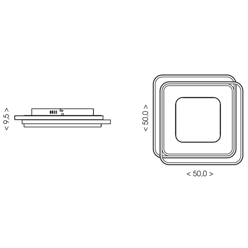 Brilagi - LED регульований стельовий світильник FLARE LED/102W/230V 3000-6000K 50x50 cm чорний + пульт дистанційного керування