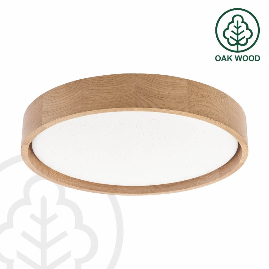 Brilagi - LED стельовий світильник MANAROLA SMART STARS, з регулюванням яскравості, LED/24W/230V 3000-6000K Wi-Fi Tuya Beacon, діам. 41 см дуб + пульт дистанційного керування