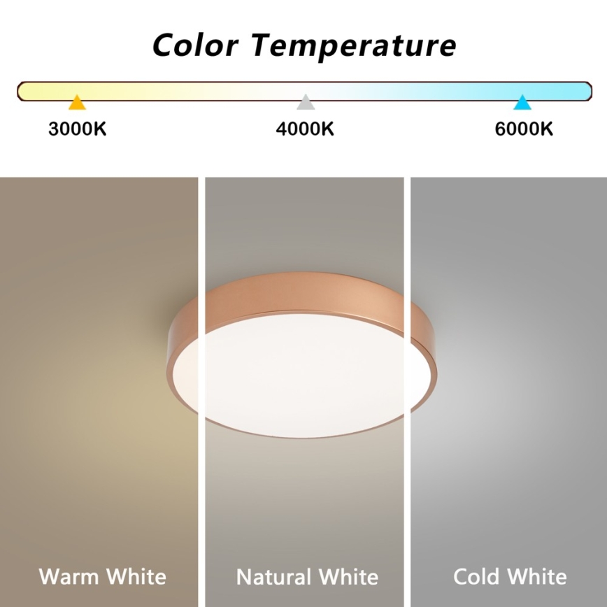BRILAGI - LED стельний світильник із регульованою яскравістю POOL LED/36W/230V 3000-6000K, діаметр 30 см, бронзовий + пульт дистанційного керування