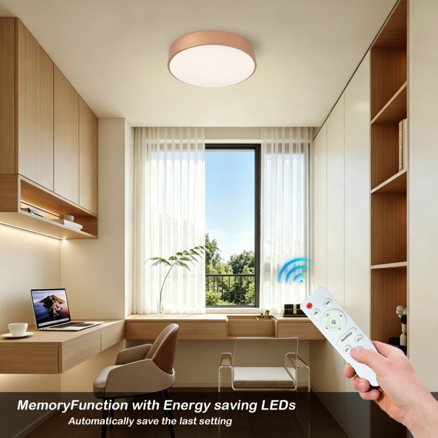 BRILAGI - LED стельний світильник із регульованою яскравістю POOL LED/36W/230V 3000-6000K, діаметр 30 см, бронзовий + пульт дистанційного керування