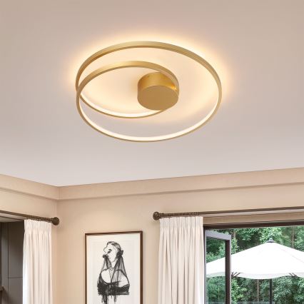 Brilagi - LED стельовий світильник з регулюванням яскравості TWISTER LED/48W/230V 3000-6000K, діаметр 50 см, золотий + дистанційний пульт