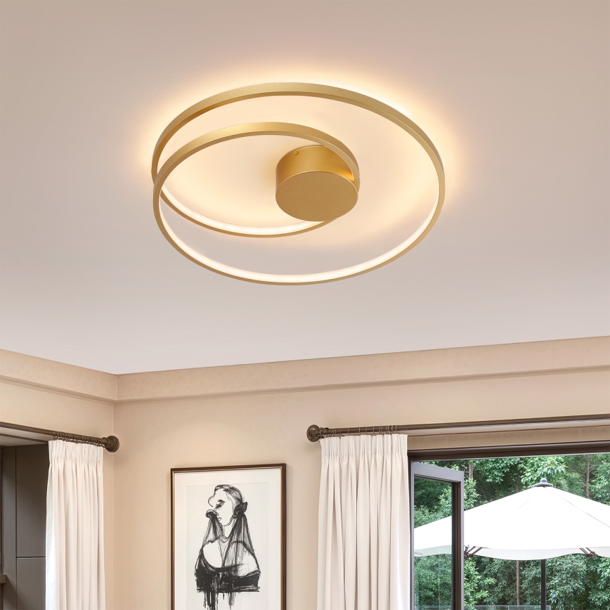Brilagi - LED стельовий світильник з регулюванням яскравості TWISTER LED/48W/230V 3000-6000K, діаметр 50 см, золотий + дистанційний пульт