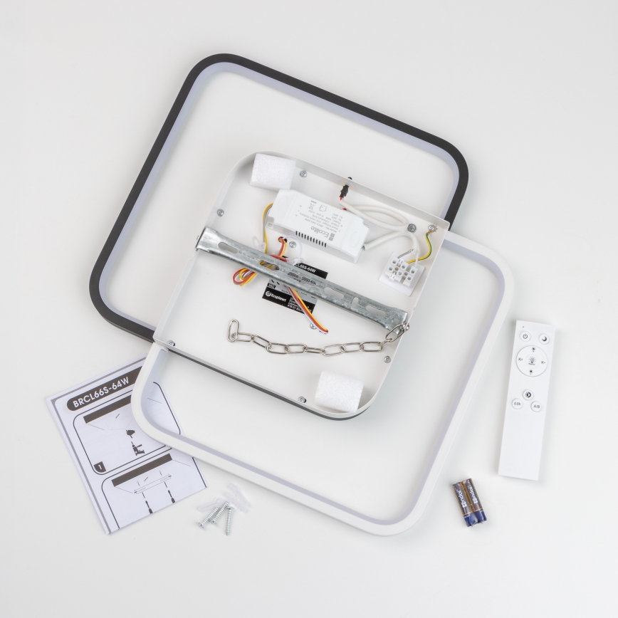 Brilagi - LED-стельовий світильник з регулюванням яскравості VELO LED/64W/230V 38x38 см 3000-6500K + пульт дистанційного керування