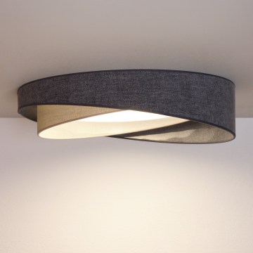 BRILAGI - димований LED стельовий світильник VELVET TWIST LED/36W/230V 3000-6000K діам. 65 см Wi-Fi Tuya Beacon сірий/кремовий + пульт дистанційного керування
