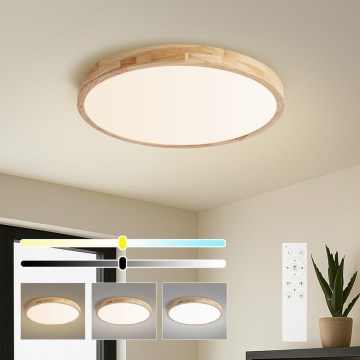 BRILAGI - димований LED стельовий світильник WOODLINE LED/72W/230V 3000-6000K дуб, діаметр 60 см + пульт дистанційного керування