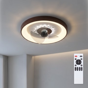 Brilagi - Димований LED стельовий вентилятор LED/34W/230V, діаметр 46 см, коричневий + пульт дистанційного керування