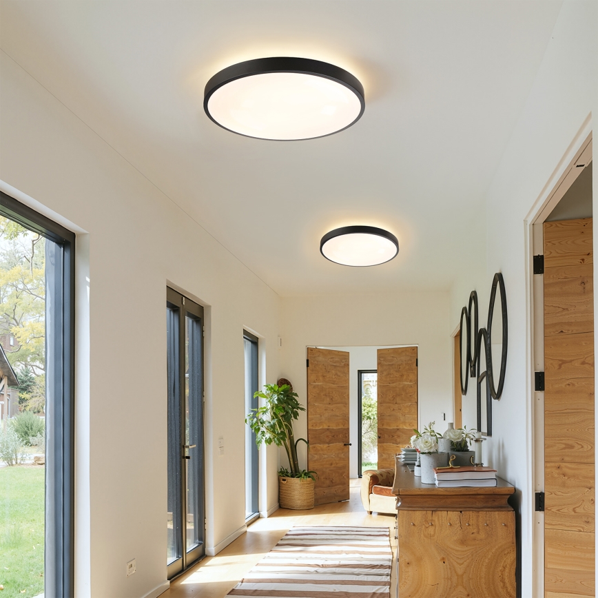 Brilagi - LED стельовий світильник з регульованою яскравістю GLASS POOL DOUBLE LED/48W/230V 3000-6000K 40 cm чорний + пульт дистанційного керування