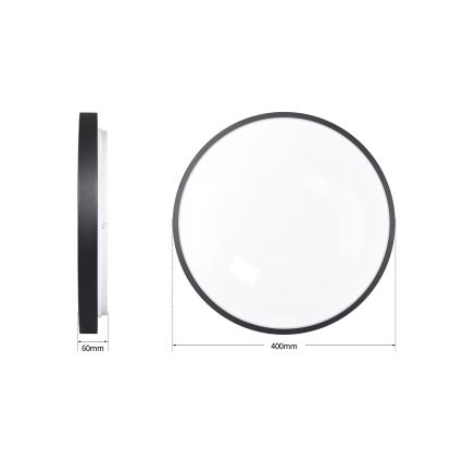 Brilagi - LED стельовий світильник з регульованою яскравістю GLASS POOL DOUBLE LED/48W/230V 3000-6000K 40 cm чорний + пульт дистанційного керування