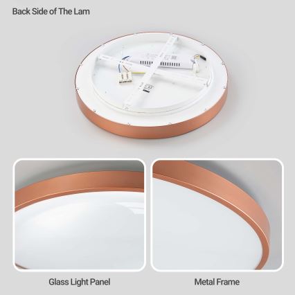 BRILAGI - LED затемнюваний стельовий світильник GLASS POOL DOUBLE LED/48W/230V діаметр 40 см мідний + пульт дистанційного керування