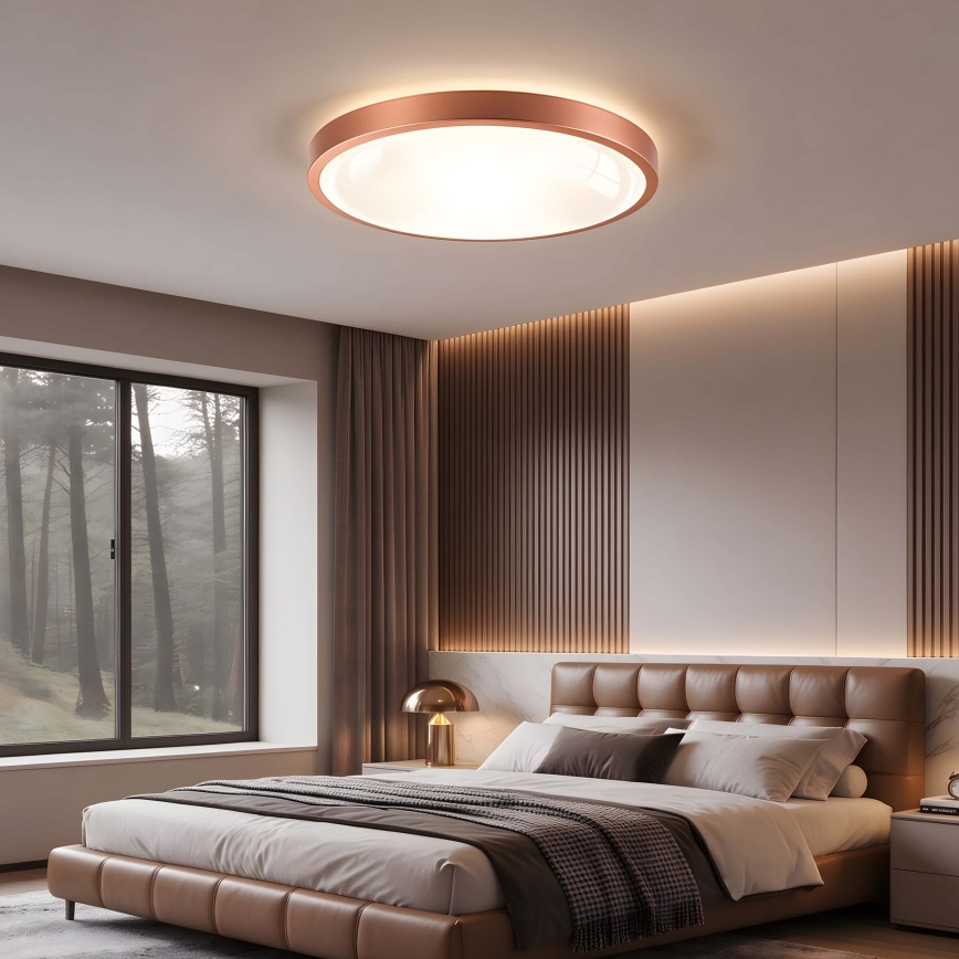 BRILAGI - LED затемнюваний стельовий світильник GLASS POOL DOUBLE LED/60W/230V Ø 50 см мідного кольору + пульт дистанційного керування