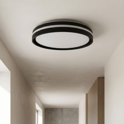 Brilagi - Димований стельовий світильник NAOMI LED/48W/230V 3000-6500K, діаметр 39 см, чорний + пульт дистанційного керування