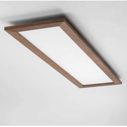Brilagi - LED стельний світильник зі змінною яскравістю SLIMFRAME WOOD LED/58W/230V 124x34 cm 3000-6000K темно-коричневий + пульт дистанційного керування