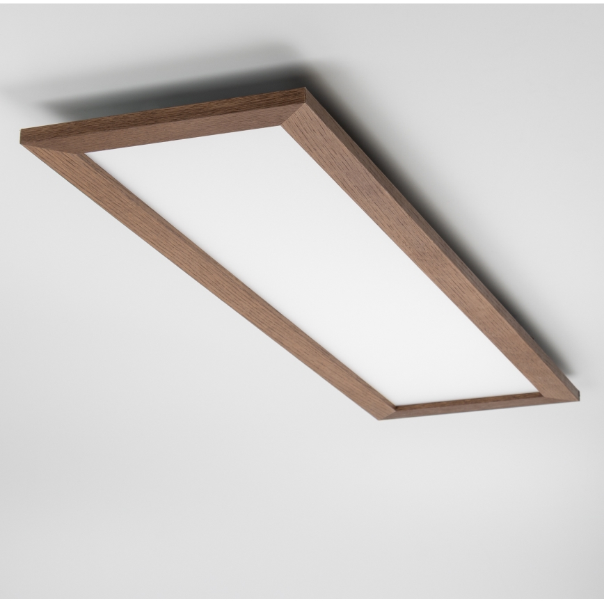 Brilagi - LED стельний світильник зі змінною яскравістю SLIMFRAME WOOD LED/58W/230V 124x34 cm 3000-6000K темно-коричневий + пульт дистанційного керування