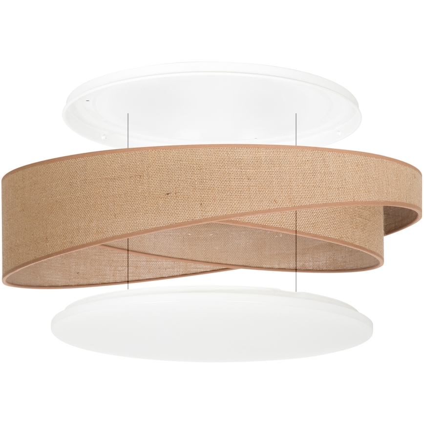 BRILAGI - LED Стельовий світильник VELVET TWIST LED/36W/230V 3000-6000K діаметр 65 см Wi-Fi Tuya Beacon бежевий + пульт дистанційного керування