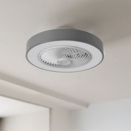 Brilagi - з регулюванням яскравості LED стельовий світильник з вентилятором LED/38W/230V 3000-6500K 3000-6500K діаметр 50 см сірий + пульт дистанційного керування