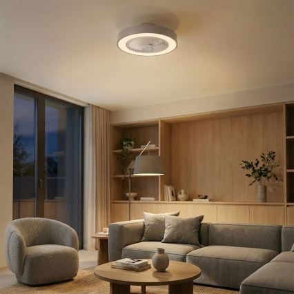 Brilagi - з регулюванням яскравості LED стельовий світильник з вентилятором LED/38W/230V 3000-6500K 3000-6500K діаметр 50 см сірий + пульт дистанційного керування