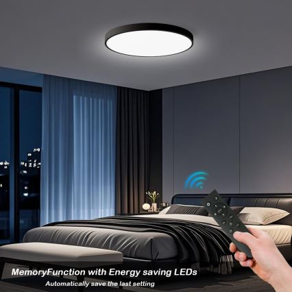Brilagi - LED стельовий світильник з регулюванням яскравості POOL SMART LED/100W/230V 3000-6000K діам. 80 см Wi-Fi Tuya чорний + пульт дистанційного керування