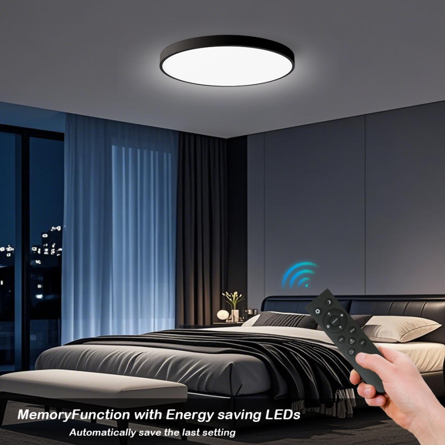Brilagi - LED стельовий світильник з регулюванням яскравості POOL SMART LED/100W/230V 3000-6000K діам. 80 см Wi-Fi Tuya чорний + пульт дистанційного керування