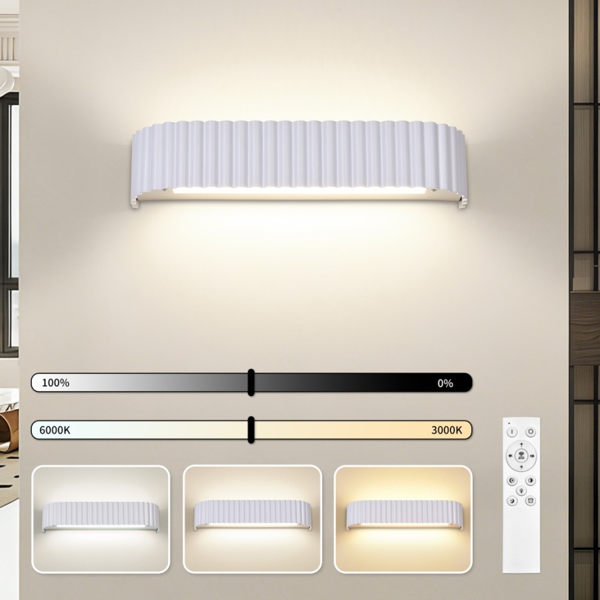BRILAGI - LED затемнюваний настінний світильник FALCON MODERN LED/14W/230V 3000-6000K 40 см білий + пульт дистанційного керування
