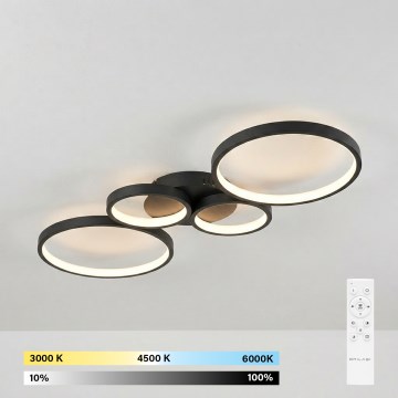 Brilagi - Димований стельовий LED‑світильник RINGO LED/34W/230V 3000-6000K чорний + пульт дистанційного керування