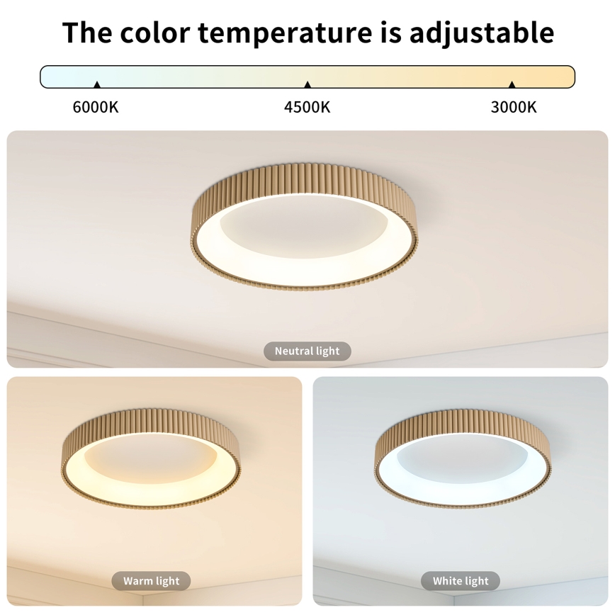 Brilagi - LED стельовий світильник з регулюванням яскравості FALCON MODERN LED/30W/230V 3000-6500K діаметром 40 см бежевий + пульт дистанційного керування