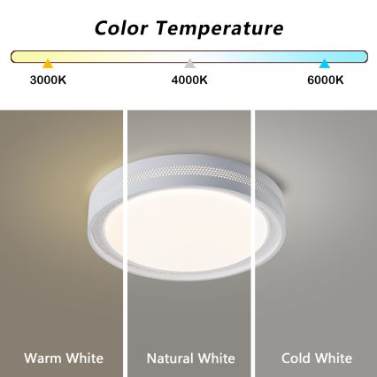BRILAGI - LED стельовий світильник з регулюванням яскравості KREON LED/54W/230V 3000-6000K білий діаметр 38 см + пульт дистанційного керування