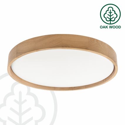 Brilagi - LED-стельовий світильник MANAROLA SMART з регульованою яскравістю LED/36W/230V 3000-6000K Wi-Fi Tuya Beacon діаметр 51 см дуб + пульт дистанційного керування