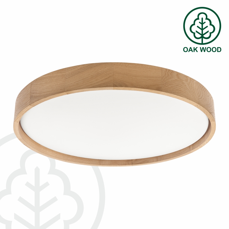 Brilagi - LED-стельовий світильник MANAROLA SMART з регульованою яскравістю LED/36W/230V 3000-6000K Wi-Fi Tuya Beacon діаметр 51 см дуб + пульт дистанційного керування