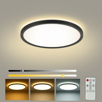 Brilagi - Димований стельовий світильник ULTRA SLIM LED/18W/230V 2700-6500K діаметр 30 см чорний + дистанційне керування