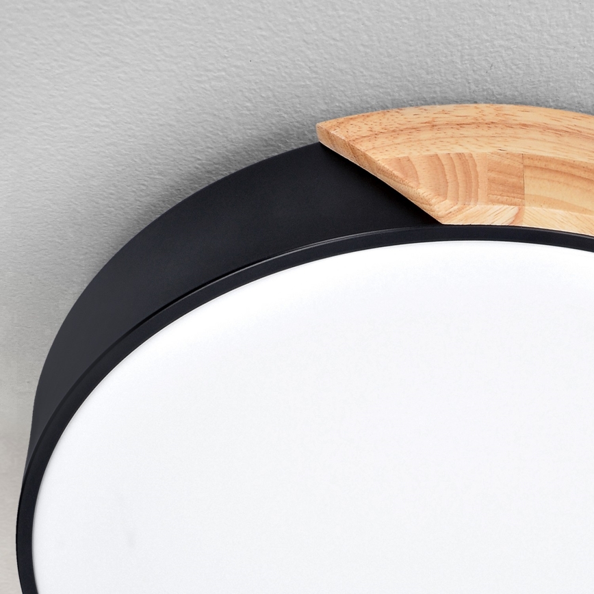 Brilagi - світлодіодний стельовий світильник з регулюванням яскравості PILANA 60 Вт/230 В дуб/чорний Ø 58,5 см + пульт дистанційного керування