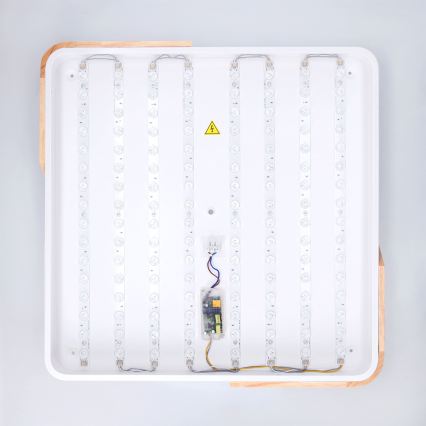 Brilagi - LED стельовий світильник PILANA LED/60W/230V 3000-6500K дуб/білий 56x56 см + пульт дистанційного керування, з регулюванням яскравості