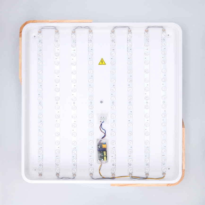 Brilagi - LED стельовий світильник PILANA LED/60W/230V 3000-6500K дуб/білий 56x56 см + пульт дистанційного керування, з регулюванням яскравості