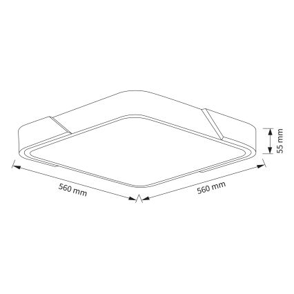 Brilagi - LED стельовий світильник PILANA LED/60W/230V 3000-6500K дуб/білий 56x56 см + пульт дистанційного керування, з регулюванням яскравості