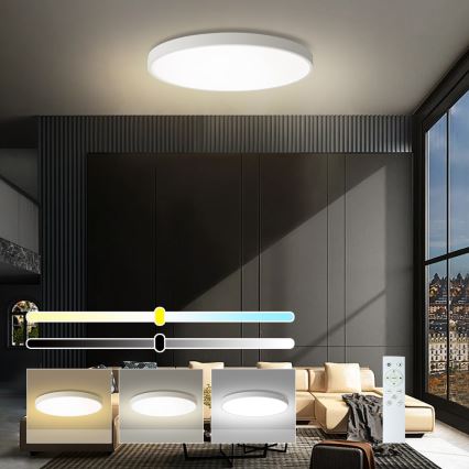 Brilagi - стельовий світильник LED з регулюванням яскравості POOL SMART LED/100W/230V 3000–6000K діаметром 80 см Wi-Fi Tuya білий + пульт дистанційного керування