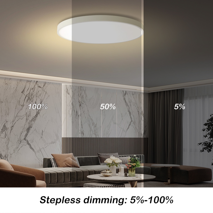 Brilagi - стельовий світильник LED з регулюванням яскравості POOL SMART LED/100W/230V 3000–6000K діаметром 80 см Wi-Fi Tuya білий + пульт дистанційного керування