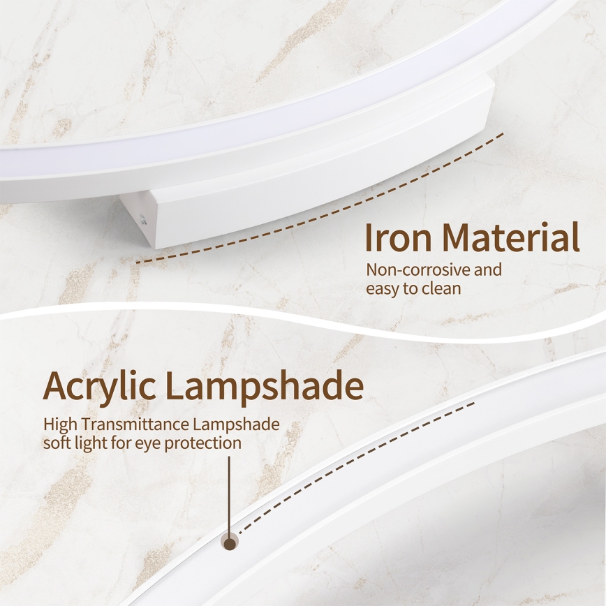 Brilagi - LED стельовий світильник PORTOFINO LED/60 Вт/230 В 3000-6000 К діаметр 80 см білий + пульт дистанційного керування