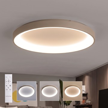 BRILAGI - димований світлодіодний стельовий світильник FALCON II LED/108 Вт/230 В, 3000-6500K, діаметр 80 см, білий/бежевий + пульт дистанційного керування