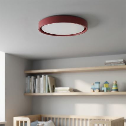 Brilagi - LED затемнюваний стельовий світильник MATTEO, LED 48 Вт, 230 В, 3000–6500 К, діаметр 41 см, червоний, з пультом дистанційного керування