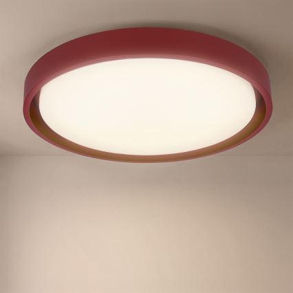 Brilagi - LED затемнюваний стельовий світильник MATTEO, LED 48 Вт, 230 В, 3000–6500 К, діаметр 41 см, червоний, з пультом дистанційного керування