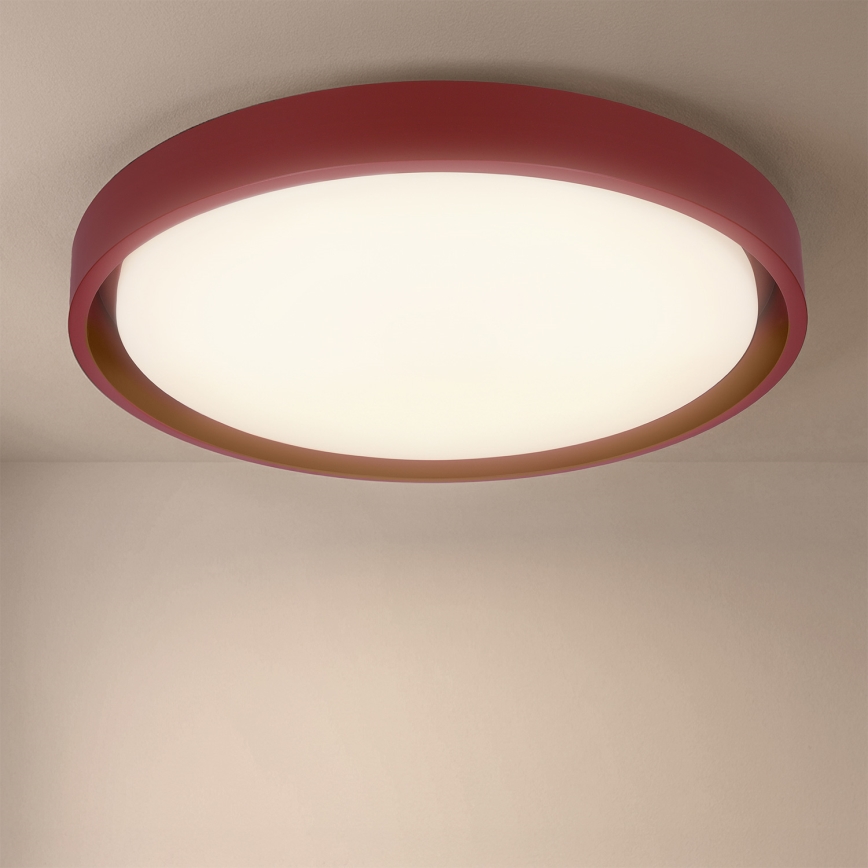Brilagi - LED затемнюваний стельовий світильник MATTEO, LED 48 Вт, 230 В, 3000–6500 К, діаметр 41 см, червоний, з пультом дистанційного керування