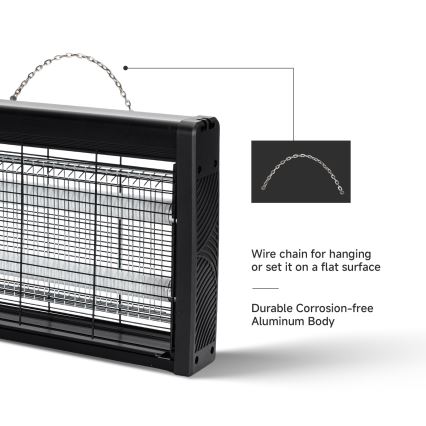 Brilagi - Электрическая ловушка для насекомых 2xUV/10W/230V 60 m2 черная